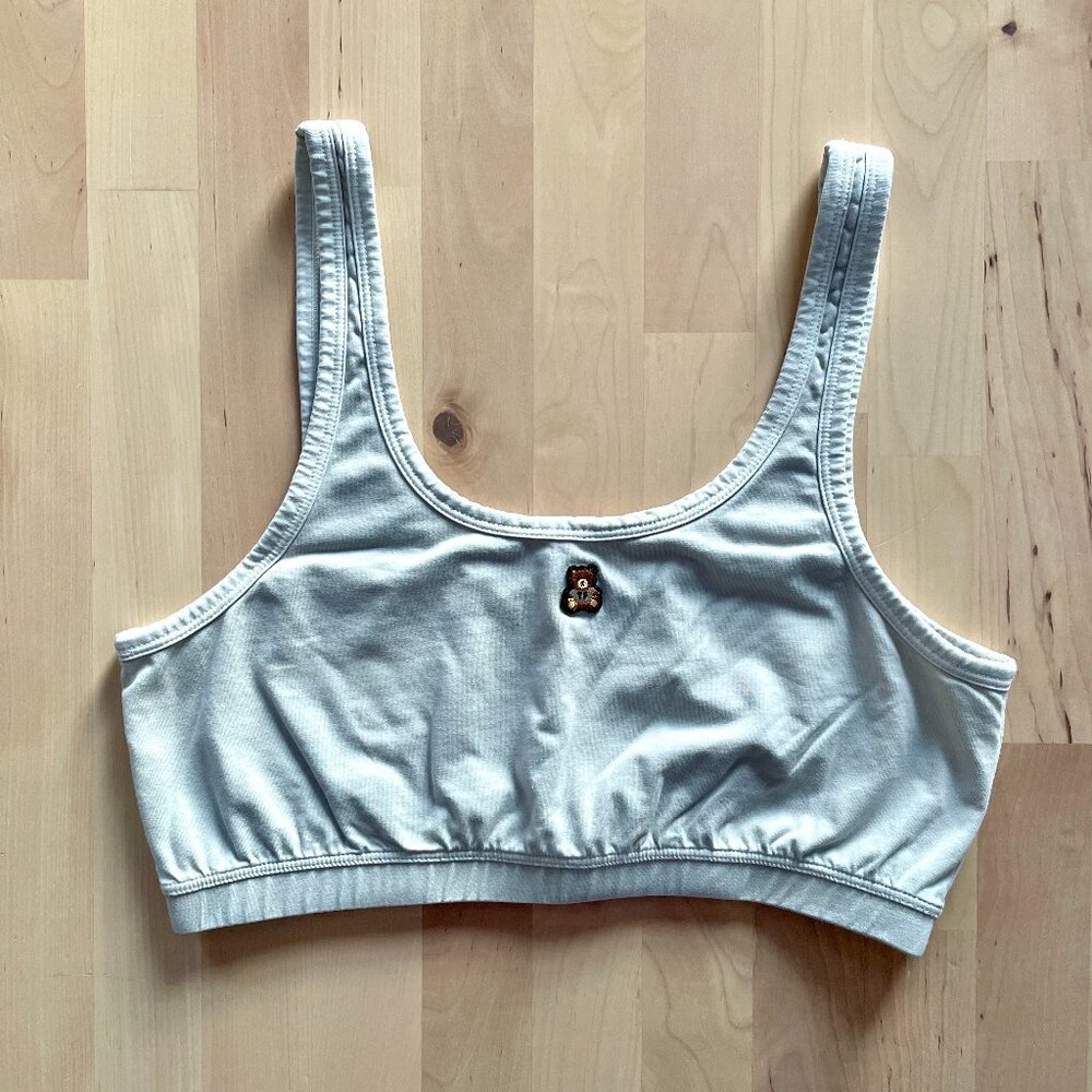 Teddy Fresh Women's Classics Faded Light Blue Bralette Sports Bra size Small